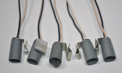 Lot of 5 NOS LEECRAFT 75W 125V Wired Mini Candelabra Bayonet Lamp Holder w/ Clip