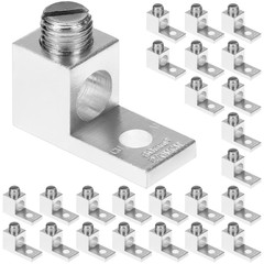 25 Pcs Aluminum Mechanical Lugs 14-2/0 AWG Strength Electrical Terminals Set Kit