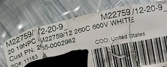 NEW Carlisle/Thermax M22759/12-20-9 #20awg NPC PTFE Milspec Aerospace Wire White