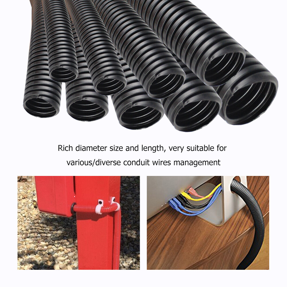 Wiring Loom Split Wire Cable Sleeve Flex Tubing Wire Wrap Corrugated Conduit Lot