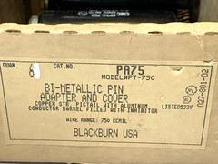 ABB/Thomas & Betts Blackburn PA75 CMC #PTC-750 600V For PT-600, 750 $20 + FREE S