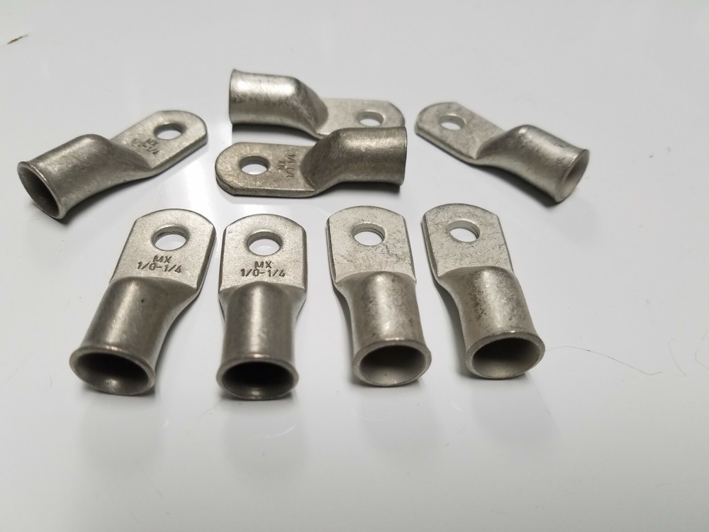 8 TIN PLATED Copper Ring Lug Terminal #1/0 Wire Gauge 1/4″ Stud MOLEX PRD