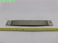 QTY=8: COPPER BUSBAR, FLAT COPPER BRAIDED STRAP 2″W, 15-1/4″L, 3/8″ THICK ENDS