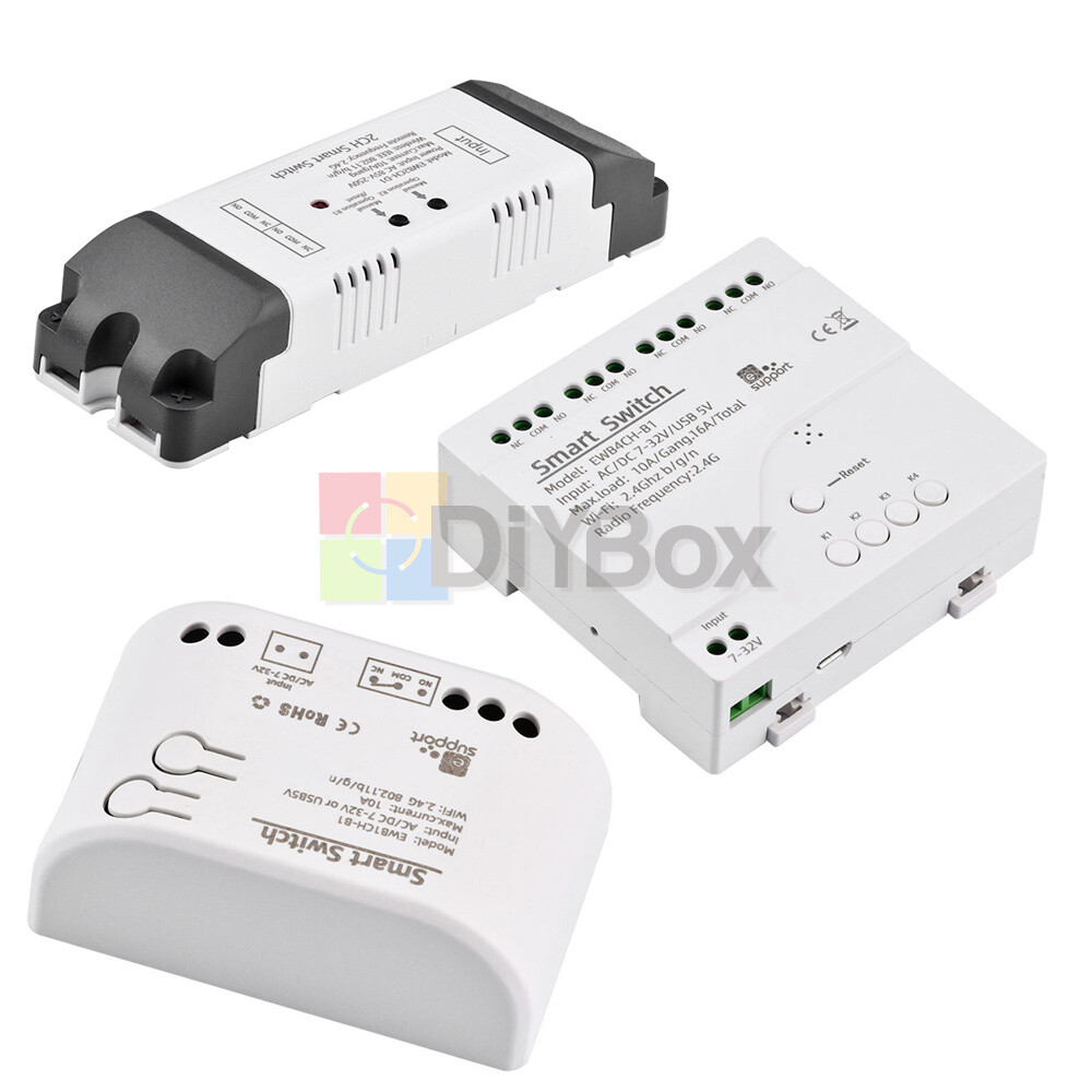 DC7-32V/AC85-250V 1/2/4CH Smart WiFi Bluetooth Wireless Relay Switch Module 2.4G