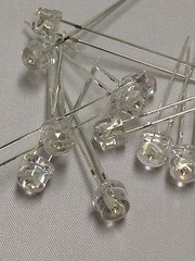 LED HAT SHAPE 5mm CLEAR BLUE 1.8V 10pcs