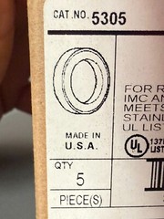 BOX OF 5 Thomas & Betts 1-1/4″ Rigid Conduit Sealing Rings 5305