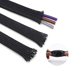 PET Braided Sleeving Loom Wire Sleeving Cable Sheathing Cotton Yarn Black