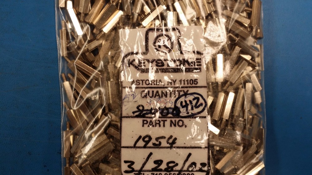 (10 PCS) 1954 KEYSTONE ELECTRONICS HEX STANDOFF 6-32 BRASS 3/4″ NICKEL PLATED