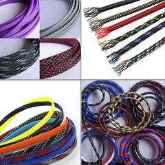 PET Nylon Braided Sleeve Tube 3-80mm Width Car Audio Cable Wire Sleeving Sheath