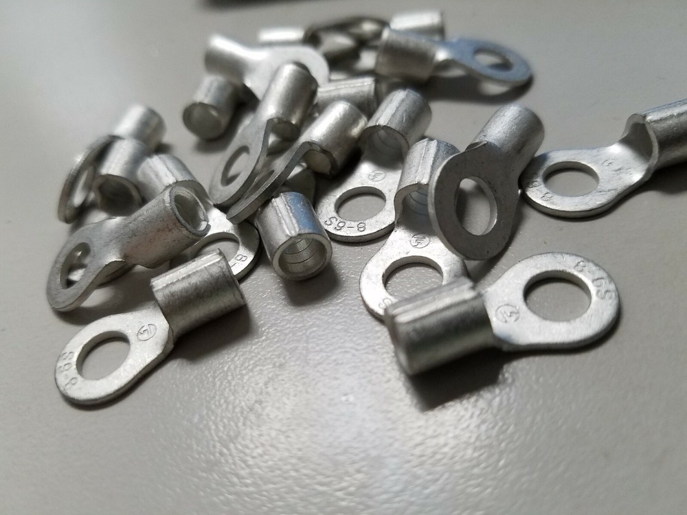 pack of 25 8 awg ring terminal Tinned Copper 1/4 hole prd