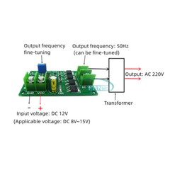 DC-AC Inverter 50Hz Square Wave Signal Generator Module AC-AC Power Transformer