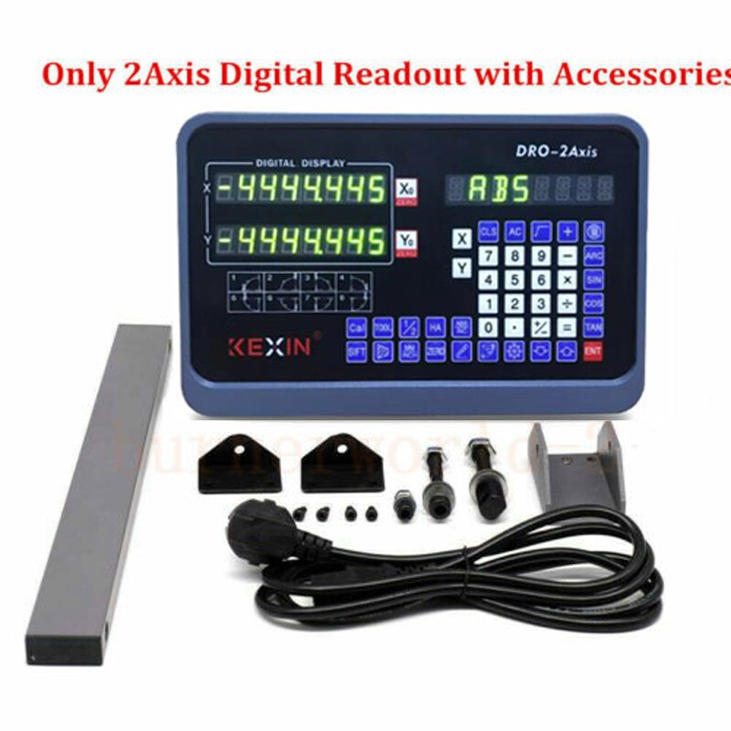 2/3 Axis DRO Display Digital Readout 5µm Linear Glass Scale Kit for Mill Lathe