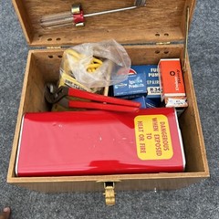 Vintage car maintenance Kit wood box with AC Delco Parts