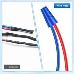 (100) Blue Twist-On Wire Connector Connection nuts 22-14 Gauge Barrel Screw US