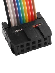 2.54mm Pitch 10 Pins 10 Way F/F Connector IDC Flat Rainbow Ribbon Cable 118cm