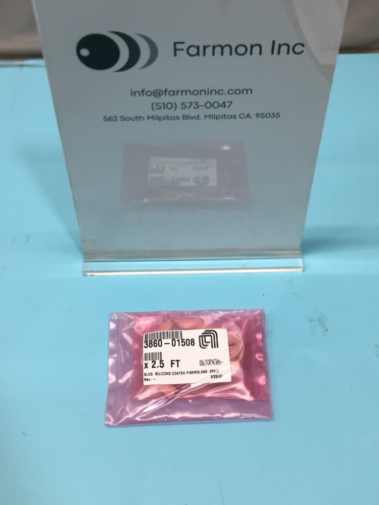 AMAT 3860-01508 SLVG SILICONE COATED FIBERGLAS .286ID 2.5 FT, 191611