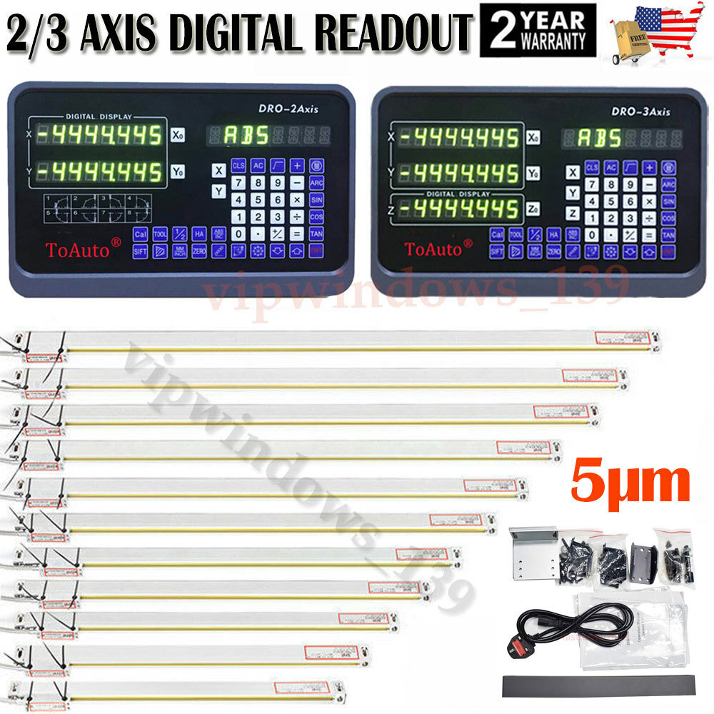 DRO 3Axis 2Axis Digital Readout 5um Linear Glass Scale Precision Measuring