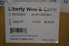 CAT 6 LIBERTY WIRE & CABLE 23/4P F/UTP * L6SH-BLACK * ORIGINALLY 1000 FT.