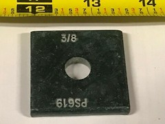 3/8 in. Square Power Strut Washer, Green Finish, PS619. Lot of 7 pieces.
