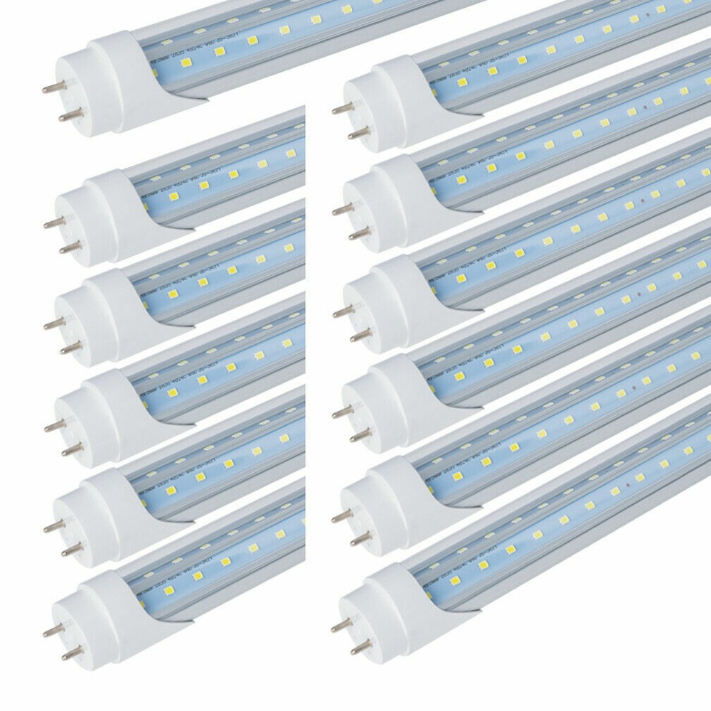 25 PACKS G13 4FT 36W T8 LED Tube Light V Shape 6500K Daylight 2 Pin CLEAR LENS