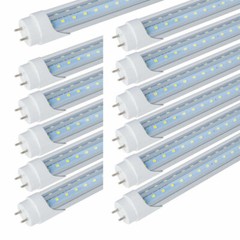 25 PACKS G13 4FT 36W T8 LED Tube Light V Shape 6500K Daylight 2 Pin CLEAR LENS