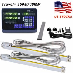 2 Axis Digital Readout DRO Display 1um Linear Scale Encoder 350&700MM US Stock