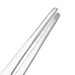 2 Pcs Stainless Steel Straight Blunt Tweezers Serrated Tip,7 Inch