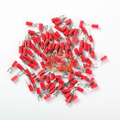 100 Pcs 22-18 AWG Vinyl Locking Spade Terminal #6