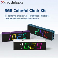 4Digit DIY Electronic Clock Kit LED Digital Clock Time Temperature Date Display