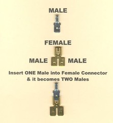 (10 PC) 3 WAY Female/Double Male .250 1/4″ WIRE CONNECTOR MADE IN USA
