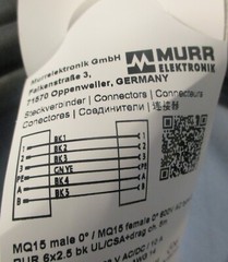 Murr Elektronik 7000-P8141-P010200 Power Connecting Cable 8B0B5 Approx 6′ L