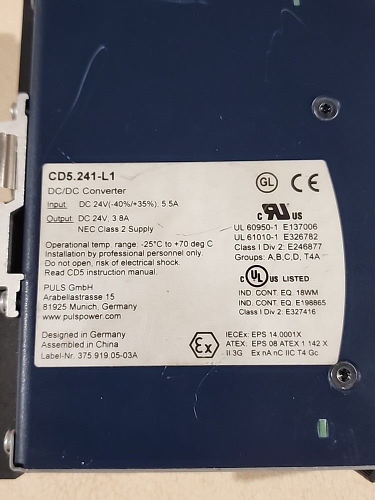 PULS CD5.241-L1 DC/DC Converter – High-Efficiency Power Supply