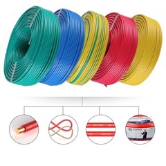 Pure Copper Single Core Cable Wire BV 1/1.5/2.5/4/6/10mm² PVC Insulated 5 Colors
