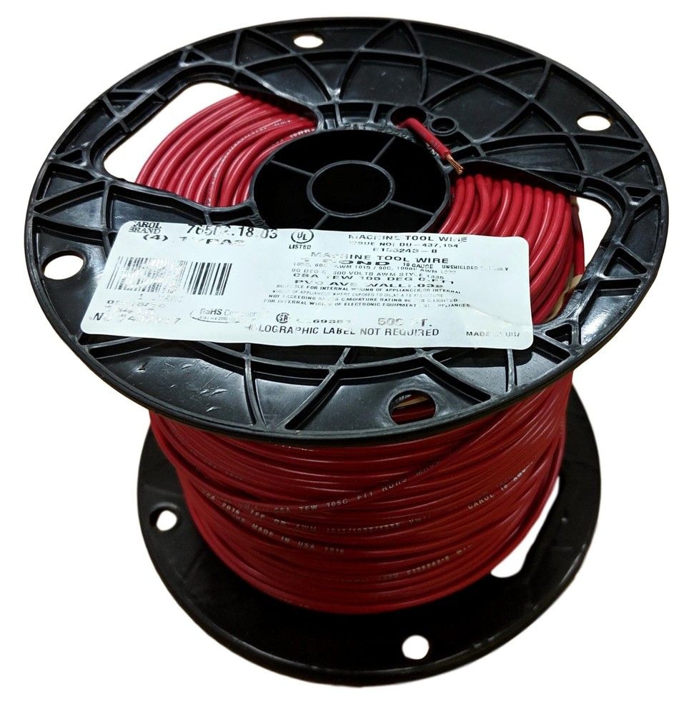 MTW18RED, General Cable, 18Awg Red 600V, 100 FT