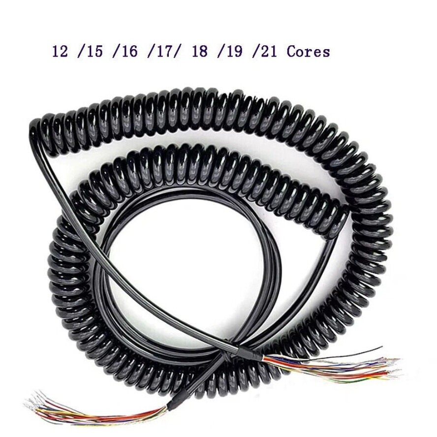 12-21 Cores Spring Spiral Cable Coiled Cable for CNC Handheld Encoder MPG