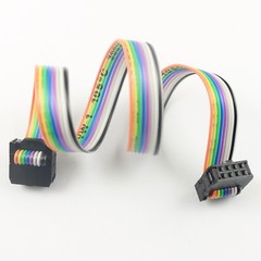 2Pcs 2.54mm Pitch 2×4 Pin 8 Pin 8 Wire IDC Rainbow Ribbon Flat Cable Length 30CM