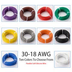 30AWG-18AWG High and Low Temperature Wire Flexible Soft Silicone Cable Resistant