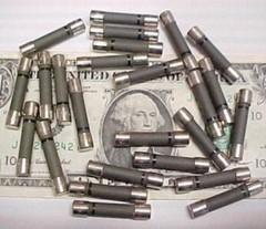 25 Cooper Bussmann ABC-15 Fuses ¼” x 1-¼ 250V 15A, Fast Ceramic BK8/ABC-15BX New