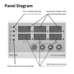 Over Current Protector Over&Under voltage Protective Three Phase Device 63A 220V