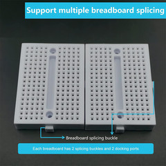 6 Pcs Mini Small Breadboard Kit White 170 Tie Points (Includes 10-Pin Male/Femal