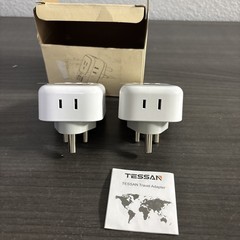 TESSAN US to India Plug Adapter 2 Pack Type D Travel Adapter 4 Outlets
