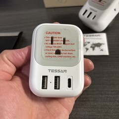 TESSAN US to India Plug Adapter 2 Pack Type D Travel Adapter 4 Outlets