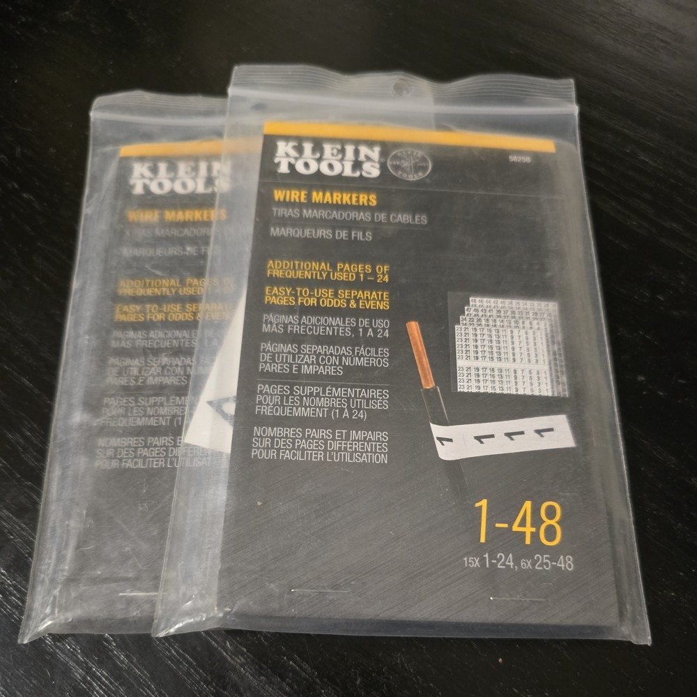 BRAND NEW 2 PCS Klein Tools Wire Marker Books 1-48 NEW 56250