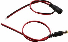 DC Power Pigtial Cable 22AWG DC 2.1mm x 5.5mm Male and Female Connectors