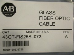 Allen Bradley 43GT-FIS25SL072 Glass Fiber Optic Cable Ser A 72″ Length