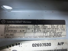 GE Spectra Busway 24″ Feeder 1000A 600V 3PH 4W Aluminum Bus Bar Duct 1000 Amp