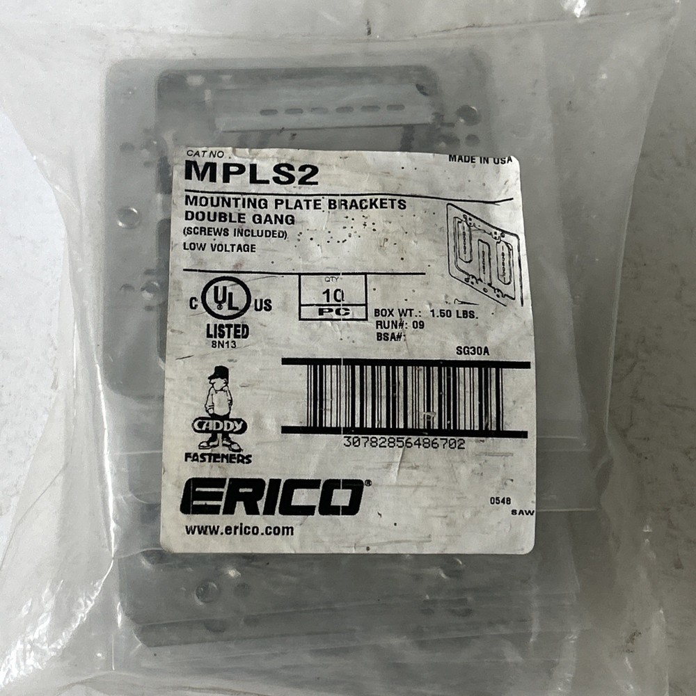 New 10 Pack of Erico MPLS2 Mounting Plate Brackets Double Gang Low Voltage