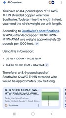 Southwire 12 AWG THHN Stranded – Approx 330′ – 8.4lbs – 2 Partial Rolls – Black
