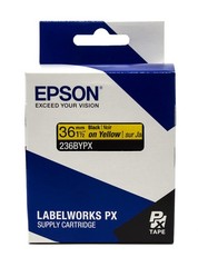 Epson LABELWORKS 236BYPX PET (Polyester) Tape Cartridge – Black on Yellow Lab…