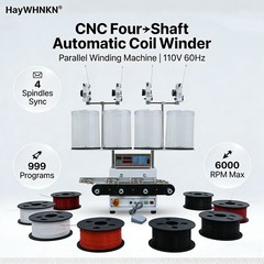 Fully Auto 4-Axis CNC Coil Winder Toroidal Winding Machine w Wire Break Alarm